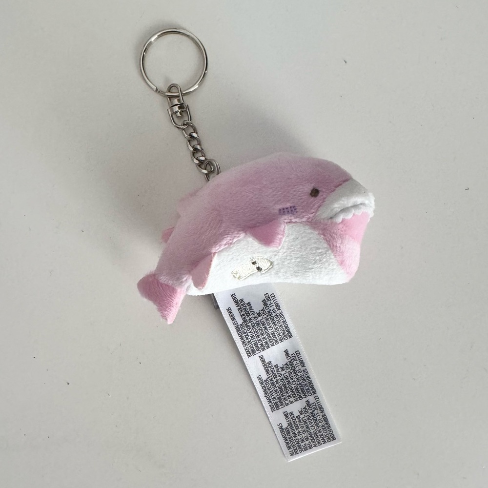 NWT Jinbesan To Samesan Series Plush Shark Keychain Pink with Mini Jellyfish
